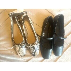 H&M Mary Jane Ballet Flats 2 PAIRS  Sz 10/41 NEW